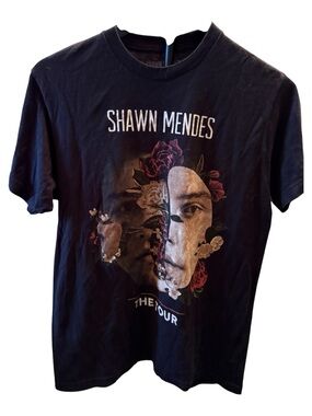 Shawn Mendes The Tour 2019 Graphic Band T-Shirt Black Size Medium
